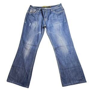 Rock & Roll Cowboy Pistol Jeans Mens 42x32 Medium Straight Western Denim-2419